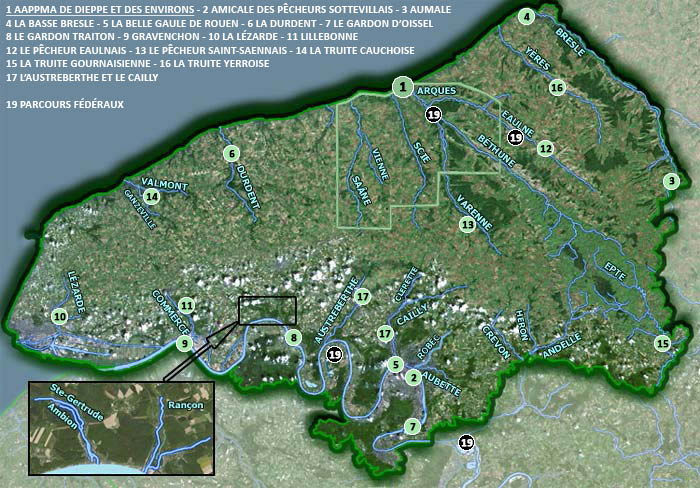 Carte des AAPPMA rciprocitaires de Seine-Maritime